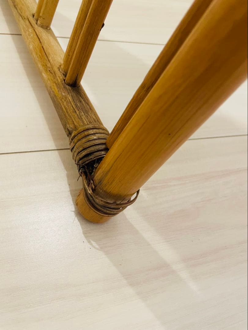 昭和レトロ エスニック ラタン スタンドミラー 立て掛け鏡 姿見 等身鏡