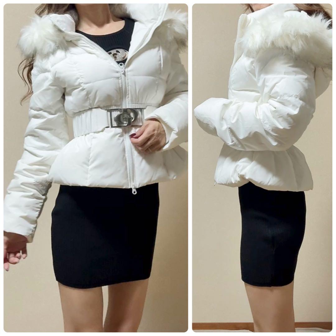 即日発送！GYDA GDベルト付きショートダウンコート　ホワイト　僅か