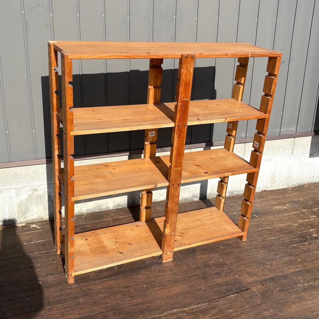 ヴィンテージ 木製シェルフ オープンラック 飾り棚 ディスプレイ棚 古家具 北欧