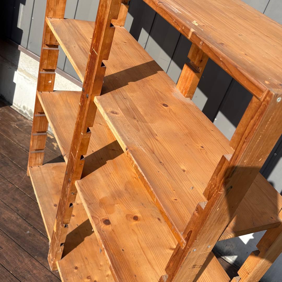 ヴィンテージ 木製シェルフ オープンラック 飾り棚 ディスプレイ棚 古家具 北欧