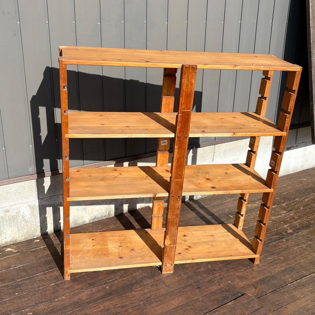 ヴィンテージ 木製シェルフ オープンラック 飾り棚 ディスプレイ棚 古家具 北欧