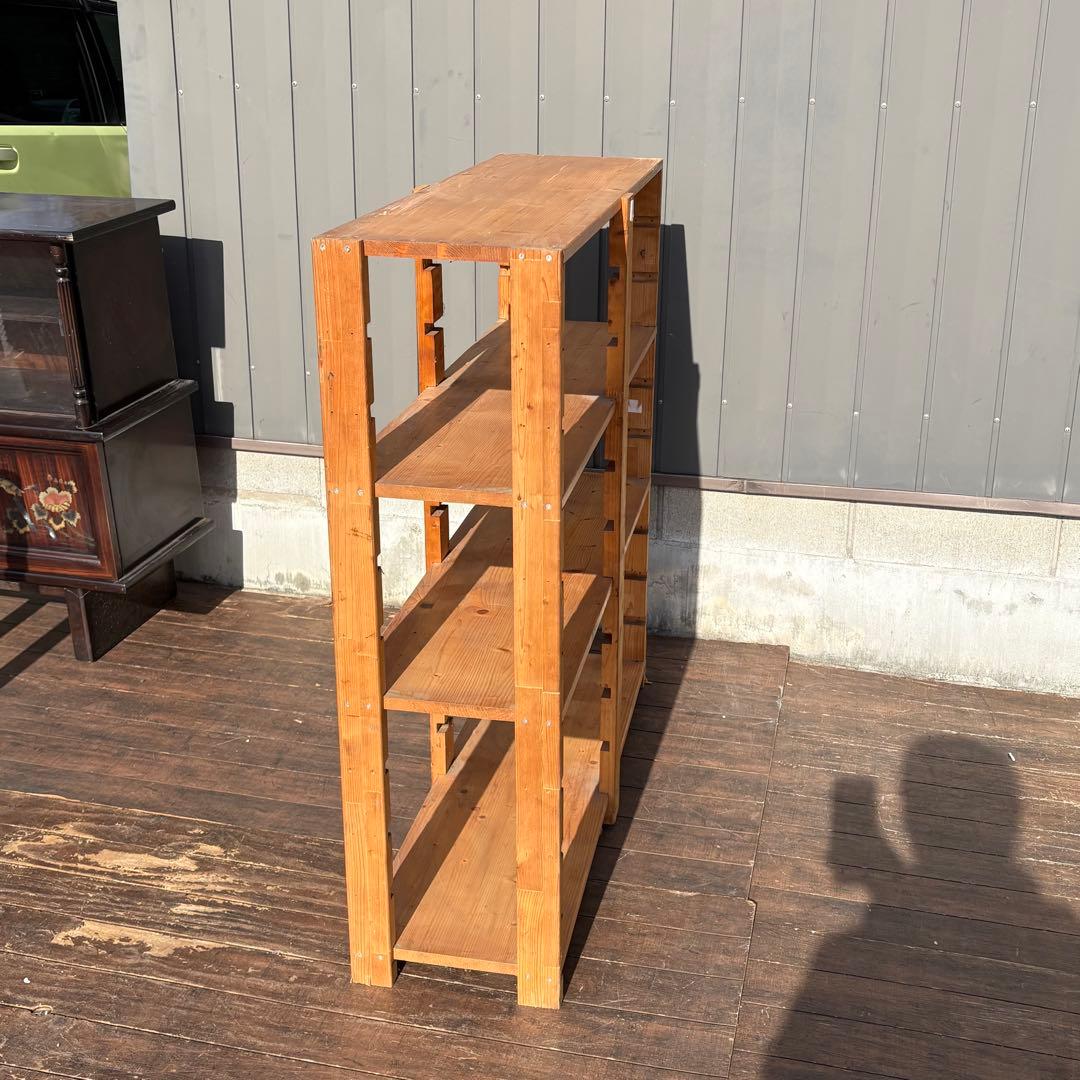 ヴィンテージ 木製シェルフ オープンラック 飾り棚 ディスプレイ棚 古家具 北欧