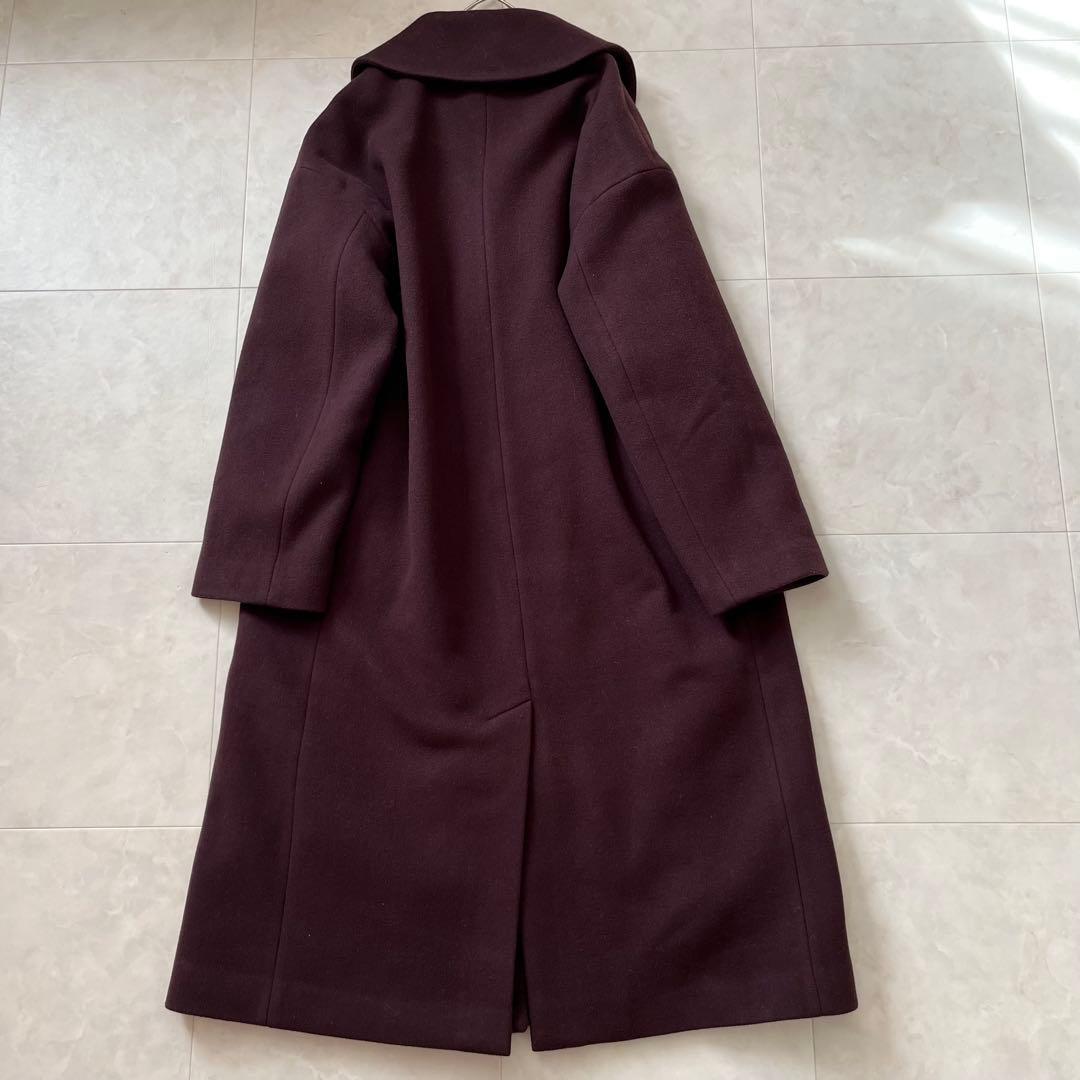 Spick&Span ダブルチェスターコート ロングF 茶系ワイド丈秋冬