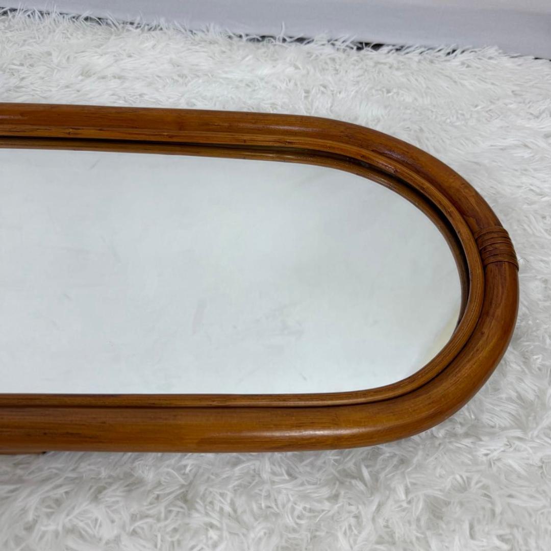 【希少】70〜80s BLUASTRA アンティークミラー　籐　25826-4