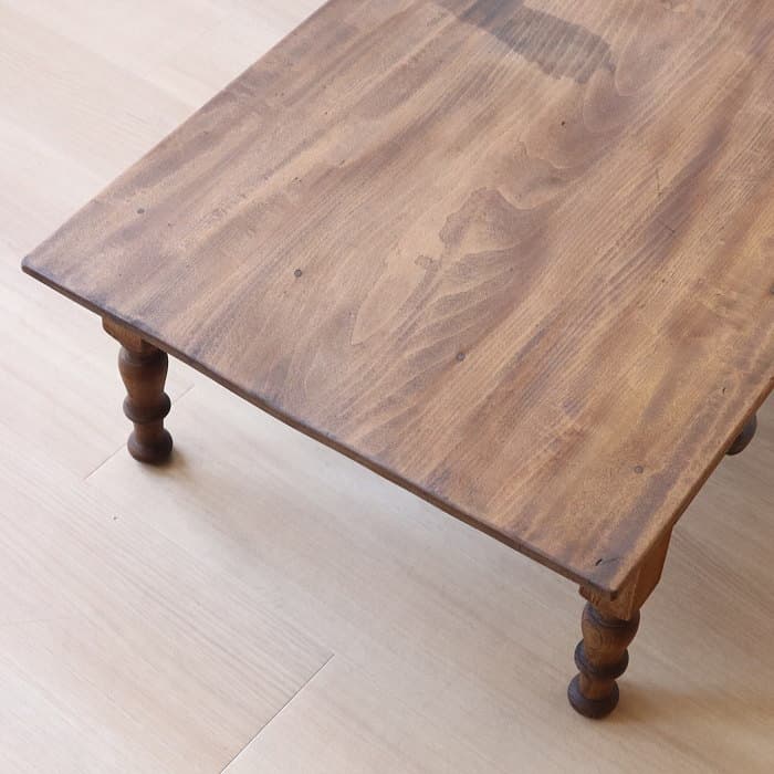 アンティーク ロクロ脚 引き出し3杯 無垢材 文机 古家具 トチ