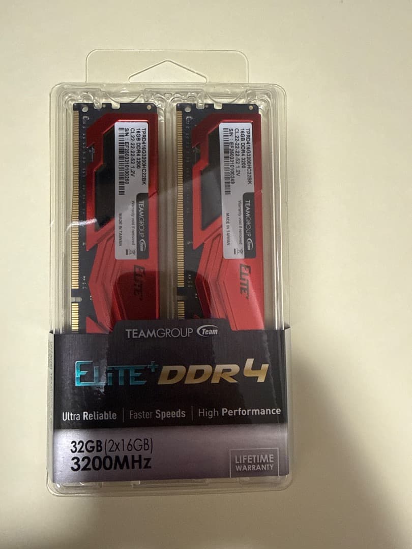メモリー TEAMGROUP Elite DDR4 32GB (2x16GB) 3200M