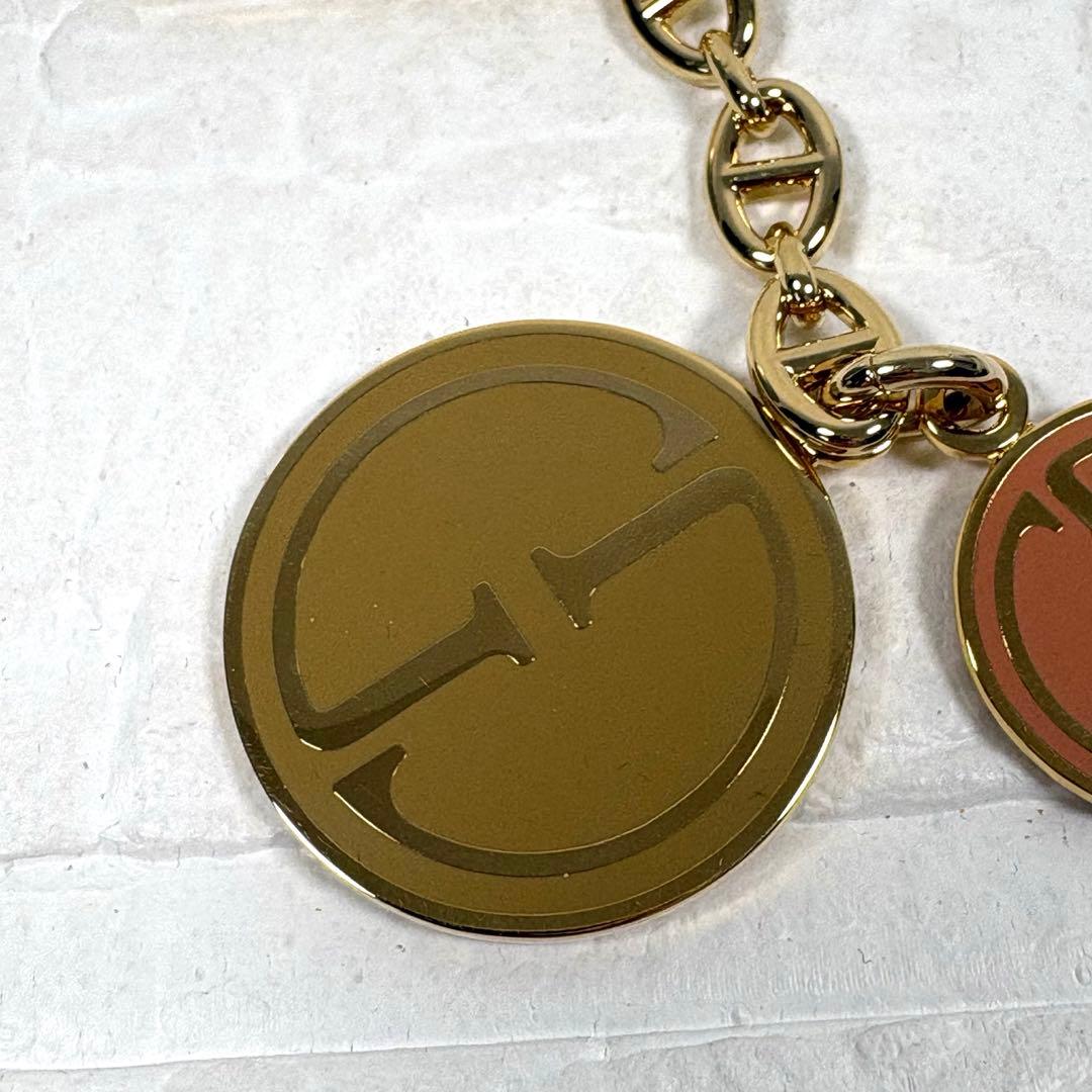 【箱付き】グッチ インターロッキングG ダブルキーホルダー ゴールド