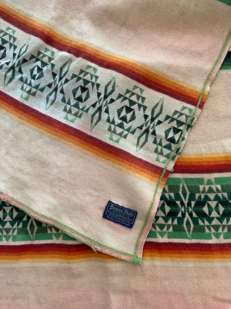 70's PENDLETON BEAVER STATE ネイティブ柄 ウールラグ