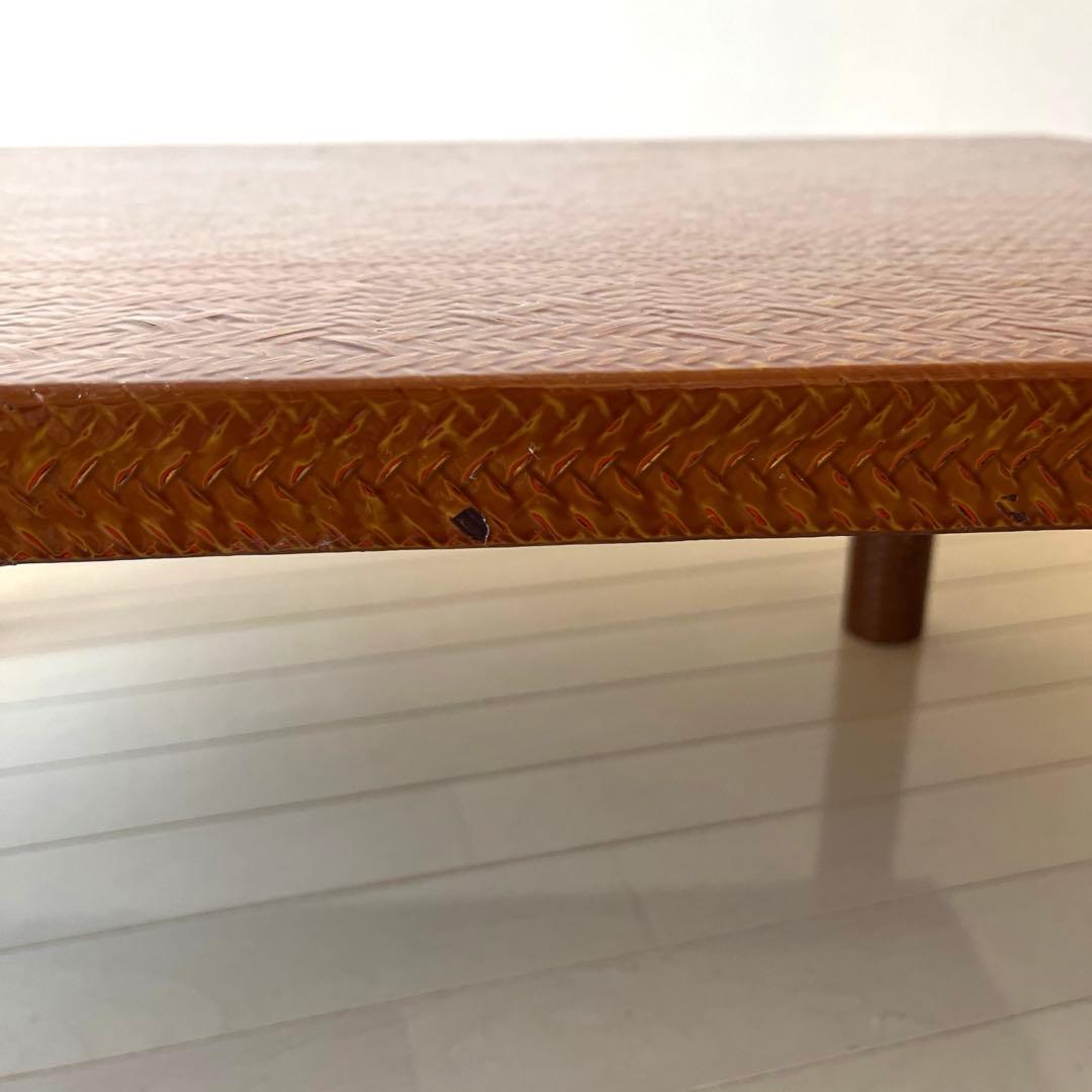 井上らんたい漆器 籃胎 丸脚応接台 茶 テーブル 定価25万円 伝統工芸