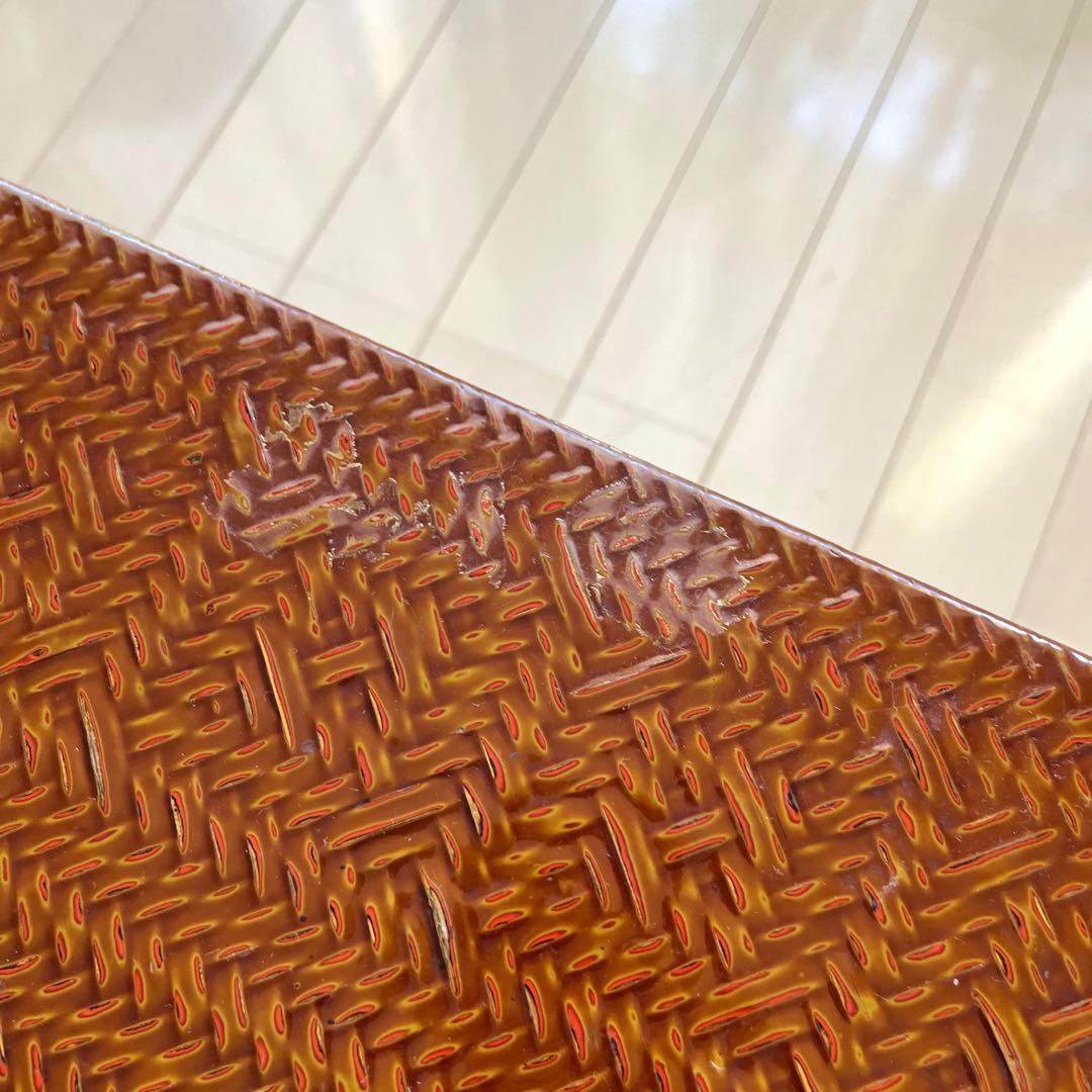 井上らんたい漆器 籃胎 丸脚応接台 茶 テーブル 定価25万円 伝統工芸