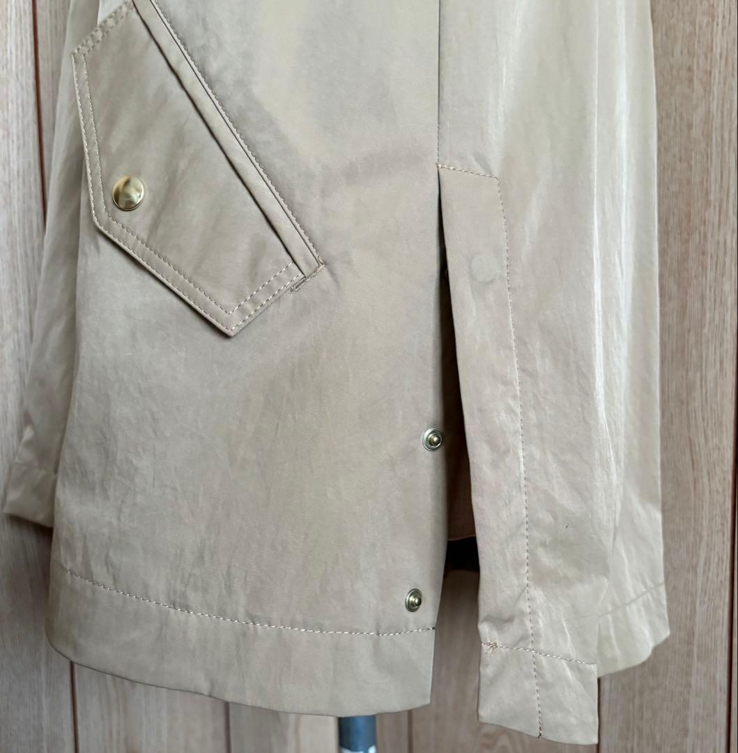 【美品】セシカブルー　ベージュフードコートサイズ38