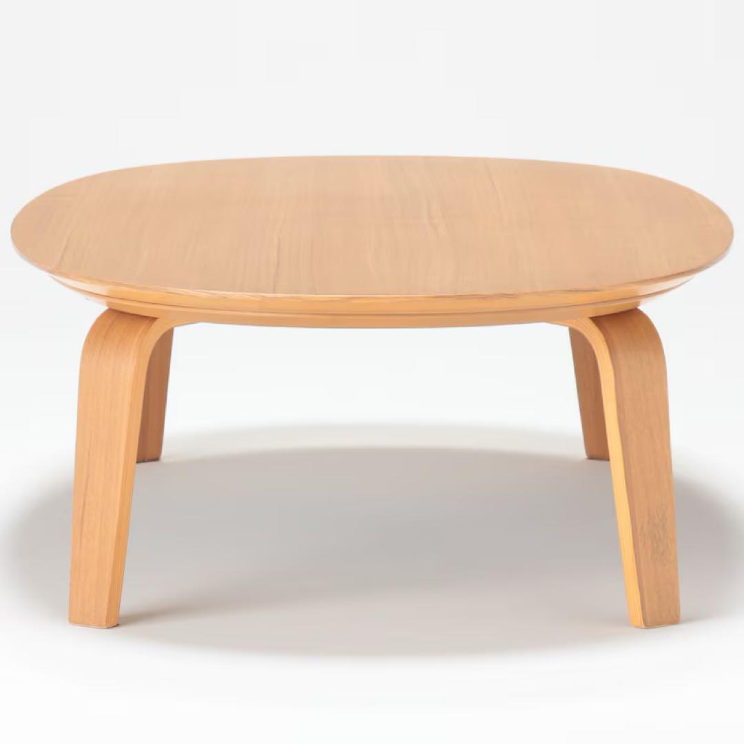 無印良品　楕円形こたつ、専用こたつ布団セット　こたつにもなるローテーブル大