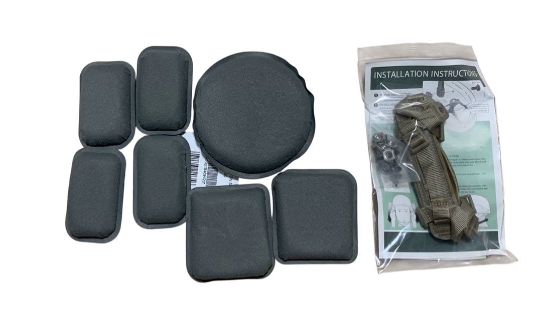 中古ミリタリーヘルメット アゴ紐 パッド カバー マウント付き Mサイズ