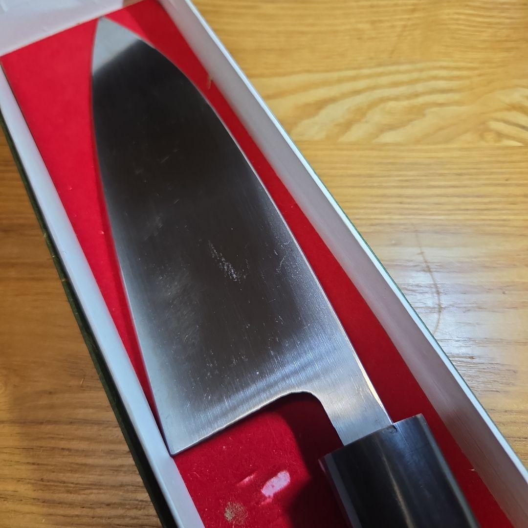 出刃包丁 鋼製？ 木製ハンドル　銘　総本家　東佳人　片刃