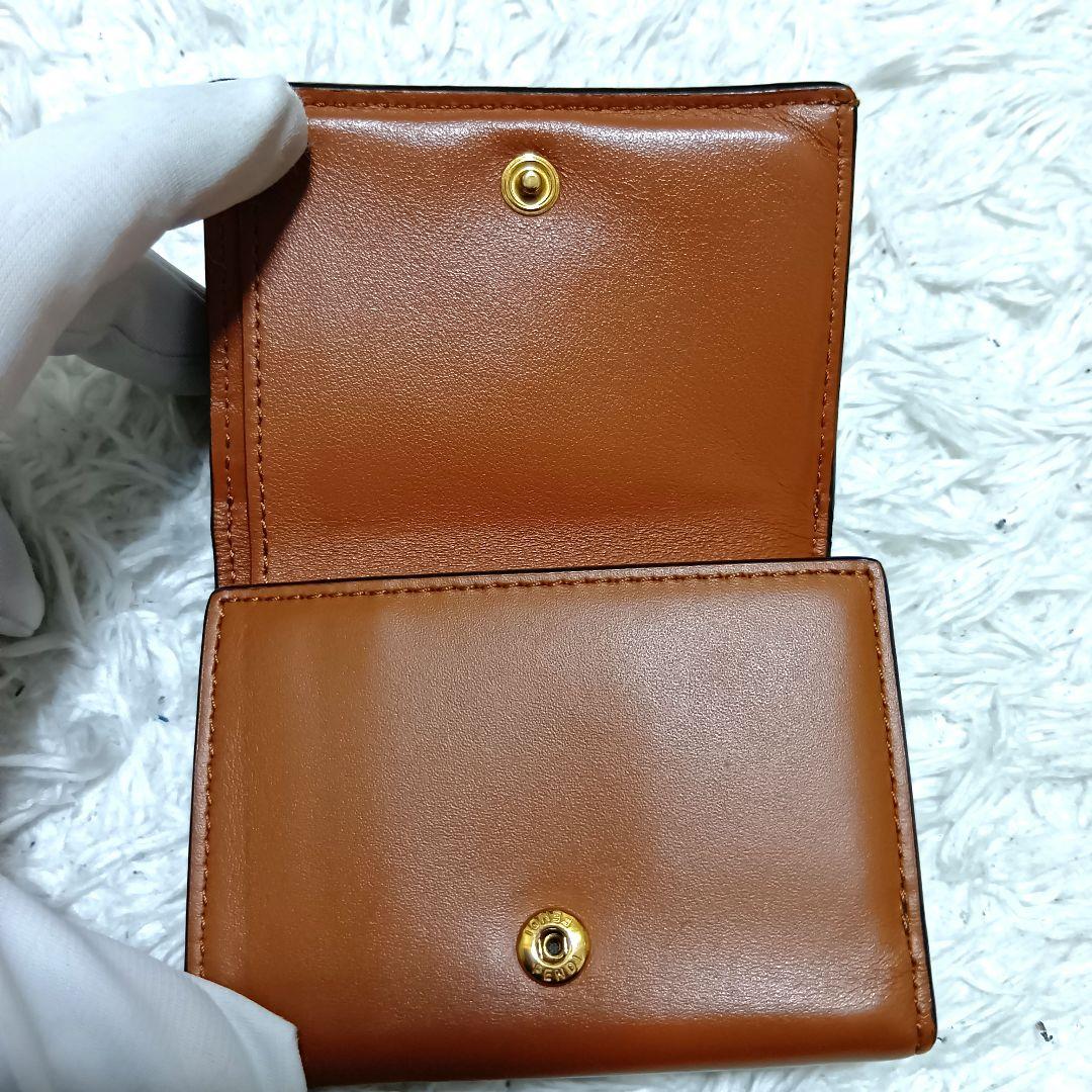 フェンディ　三つ折り財布　ローマ　レザー　ブラウン　正規品