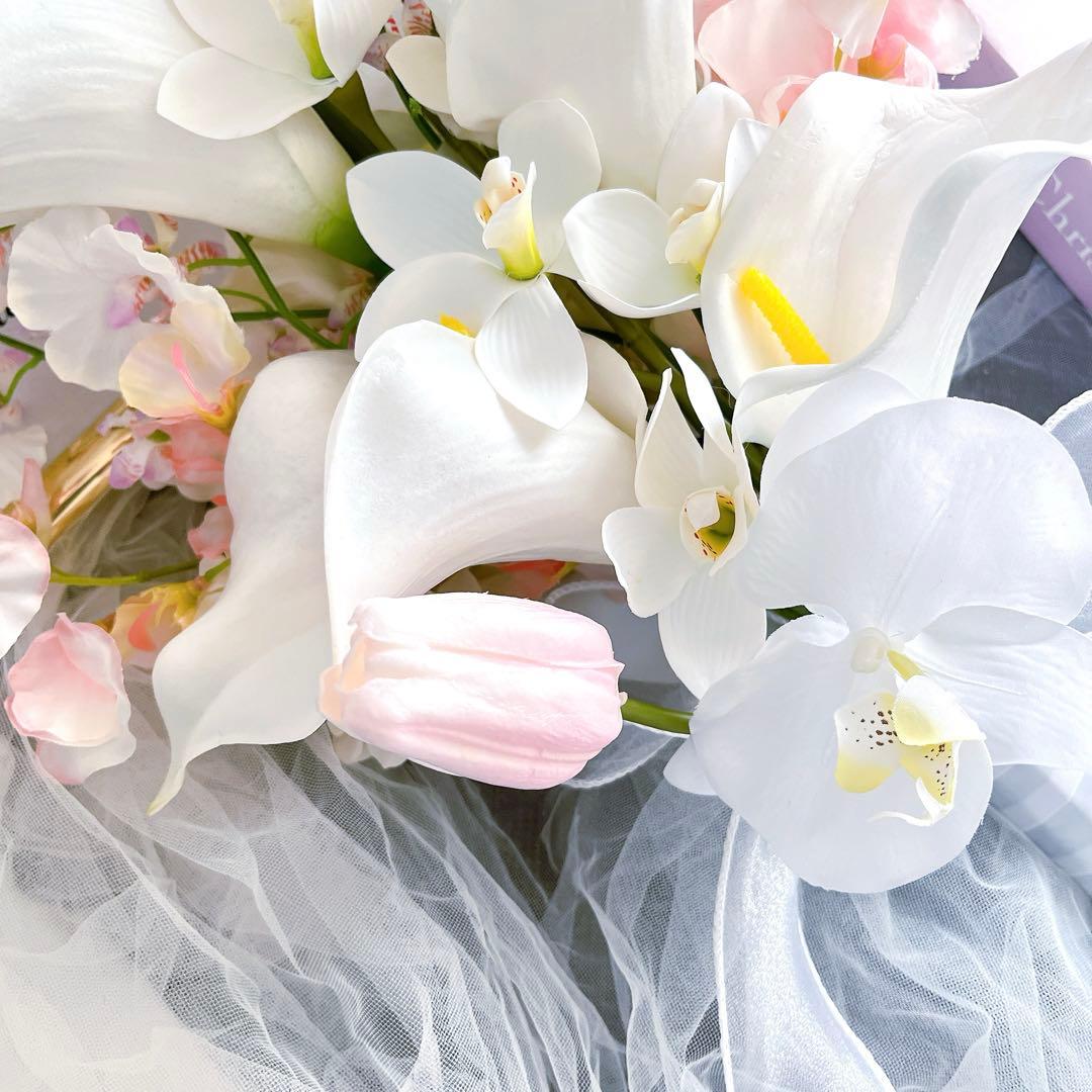 プレゼント付　アーティフィシャルフラワー クラッチブーケ 結婚式 ウエディング