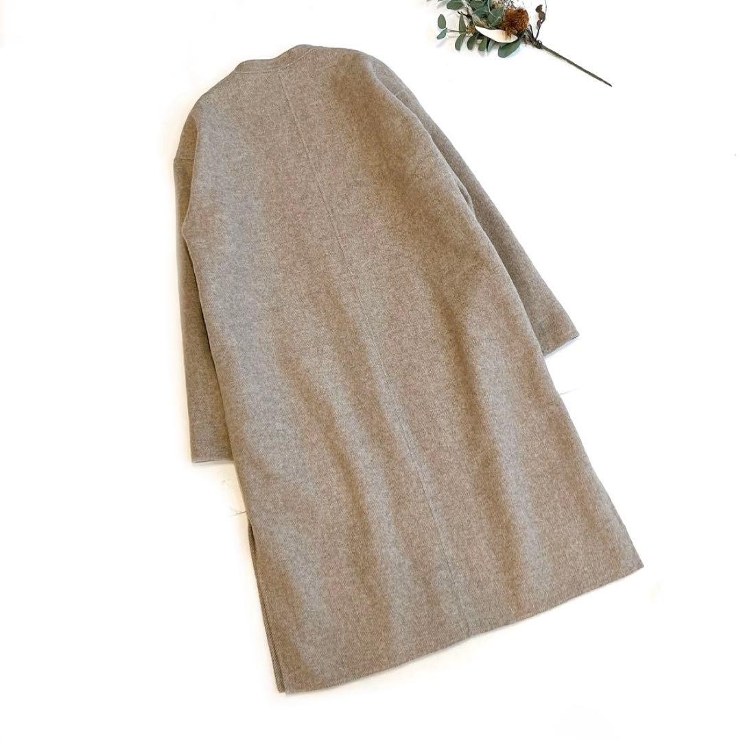 専用です　23区 ウールリバーツイルノーカラーコート　ロングコート　36