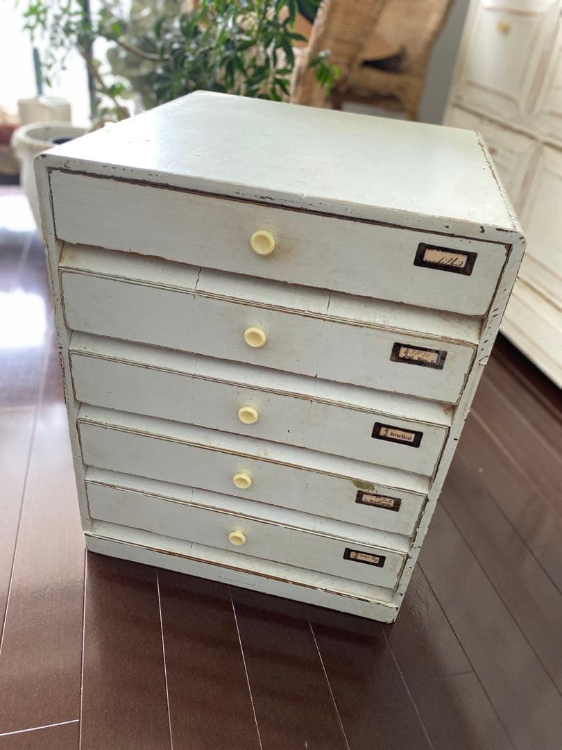 値下げ！【レトロ小引き出し シャビー風 5段】