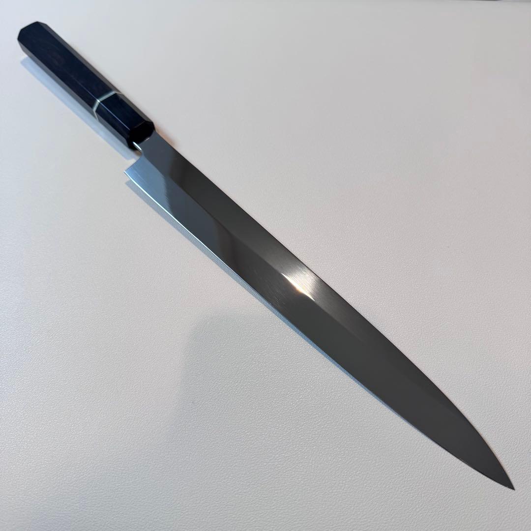 270mm 柳刃包丁 鏡面　黒檀天然牛角八角柄 刺身包丁 全鋼　和包丁