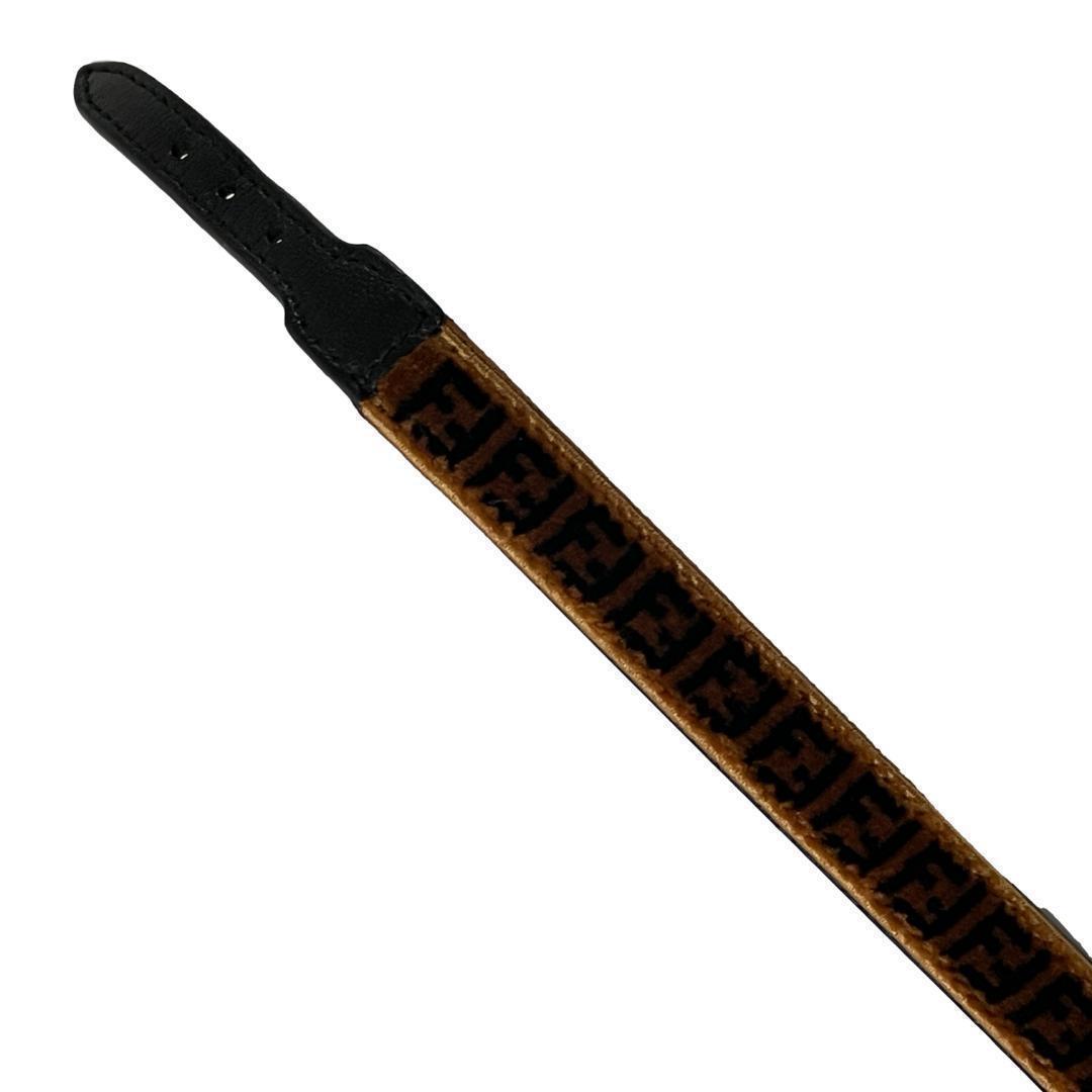 FENDI ブレスレット ズッカ柄 ファー×レザー 2連