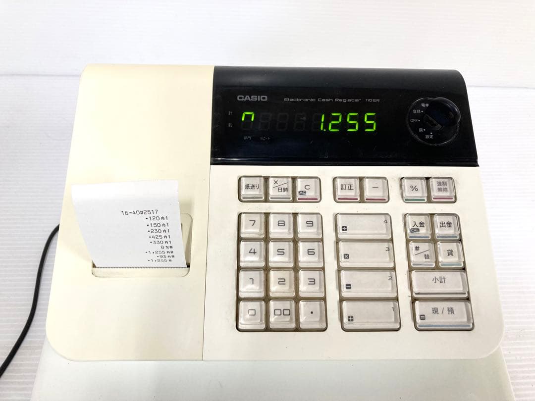 ◆CASIO カシオ◆電子レジスター 110ER 未使用ロールペーパー 3巻付き