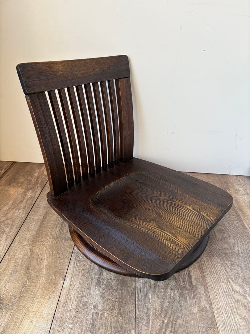 回転座椅子　無垢　和モダン　和室　タモ材　オーク材　⑤