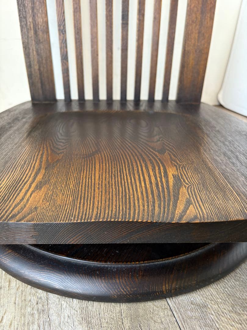 回転座椅子　無垢　和モダン　和室　タモ材　オーク材　⑤