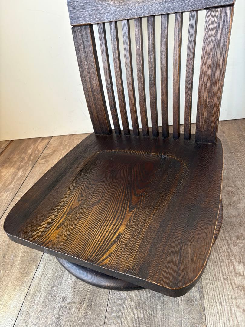 回転座椅子　無垢　和モダン　和室　タモ材　オーク材　⑤