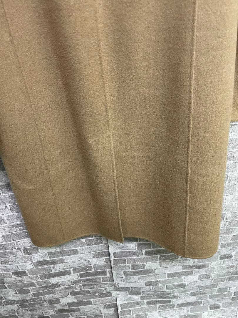極美品　BURBERRY カシミヤ　チェック柄　ベージュ ロングコート　ウール