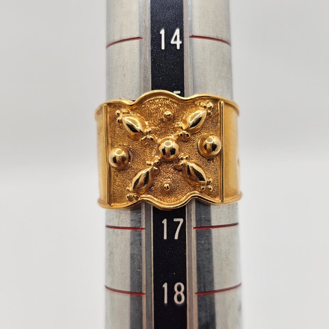 【希少】刻印875 (21金)ヴィンテージ デザインリング 2.7g 16号