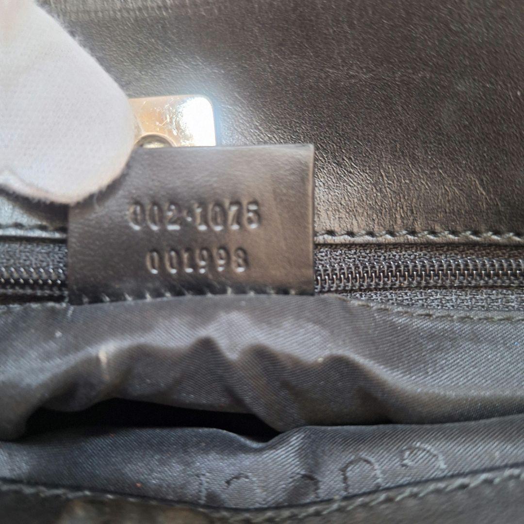 【美品】GUCCI レザー ナイロン ミニトートバッグ ブラック イタリア製