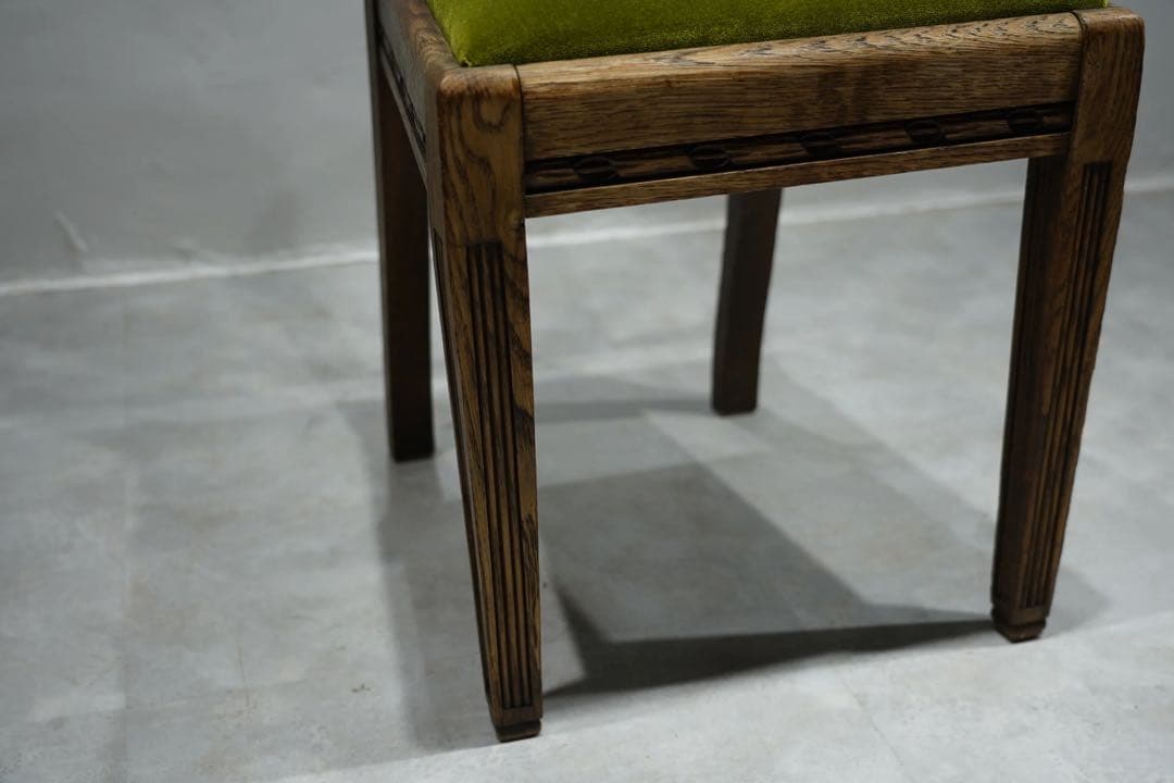 フランスアンティーク　アールデコ　装飾　アンティーク　オーク材　木味の良い椅子