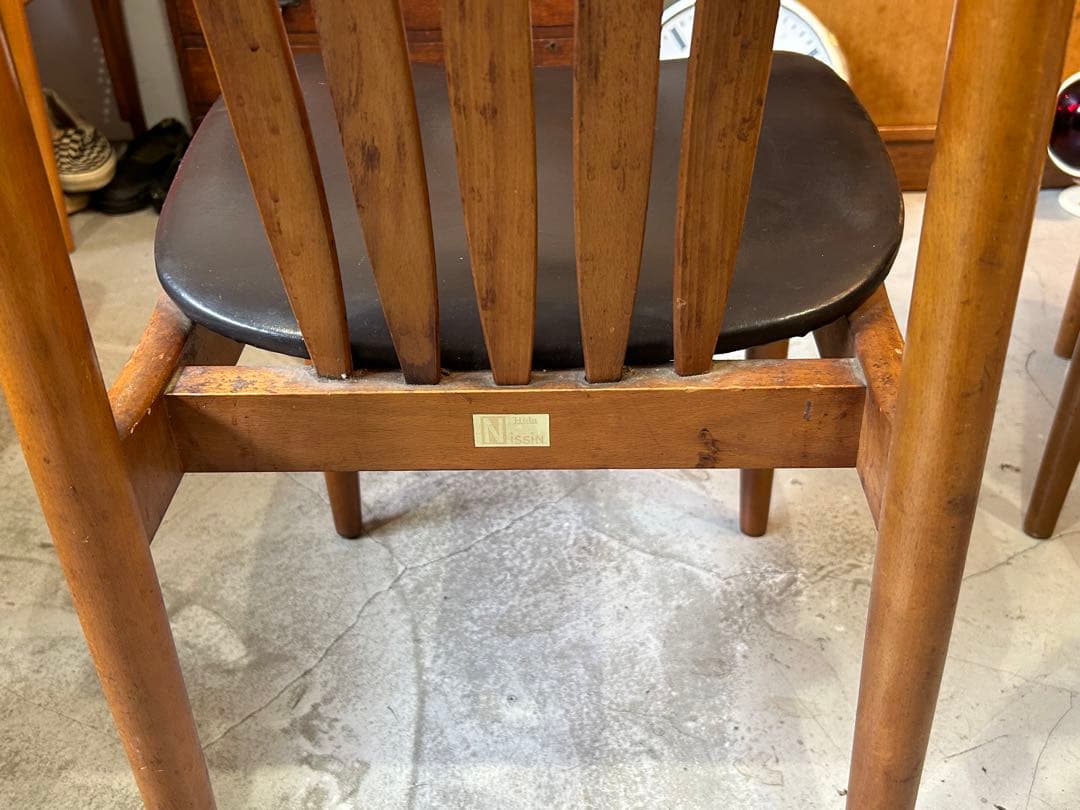 貴重!! 60s 70s ビンテージ 飛騨家具 日進木工　ウッドチェア ③