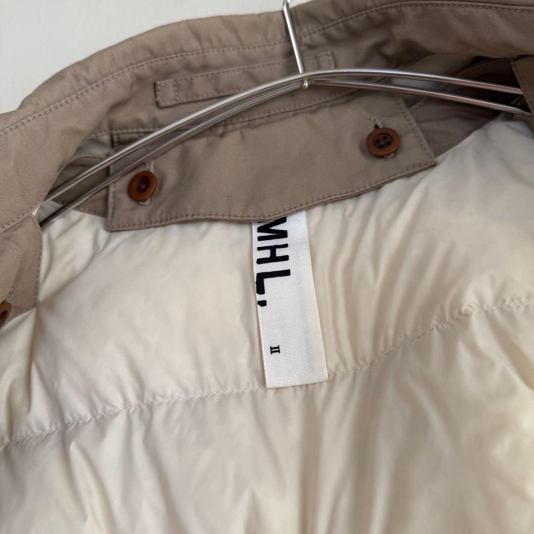 【MHL】ダウンライナー付きステンカラーコート（M）ブラウン　トレンチコート