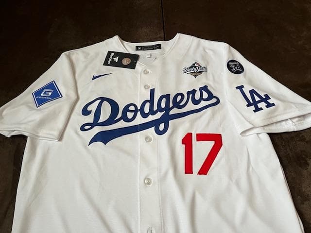 大谷翔平2025WSホームReplicaジャージ♯34&WS2025パッチ付　L