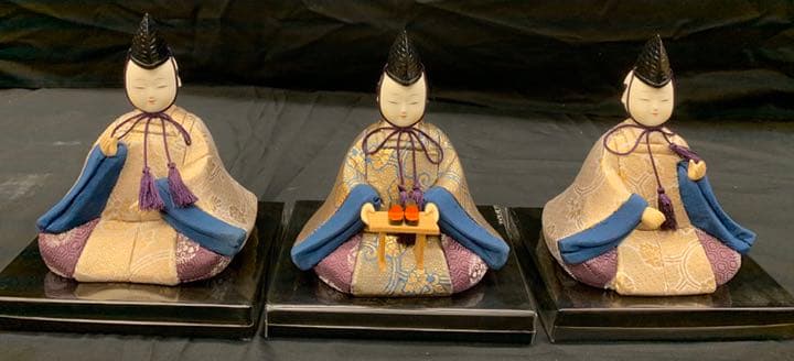 紺金　木目込み　15人揃い　① 雛人形