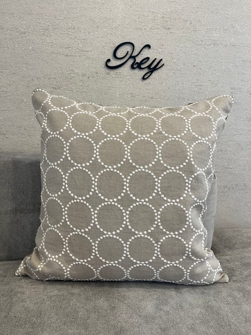 ミナペルホネン　ハンドメイドクッションカバー★タンバリン ベージュxホワイト