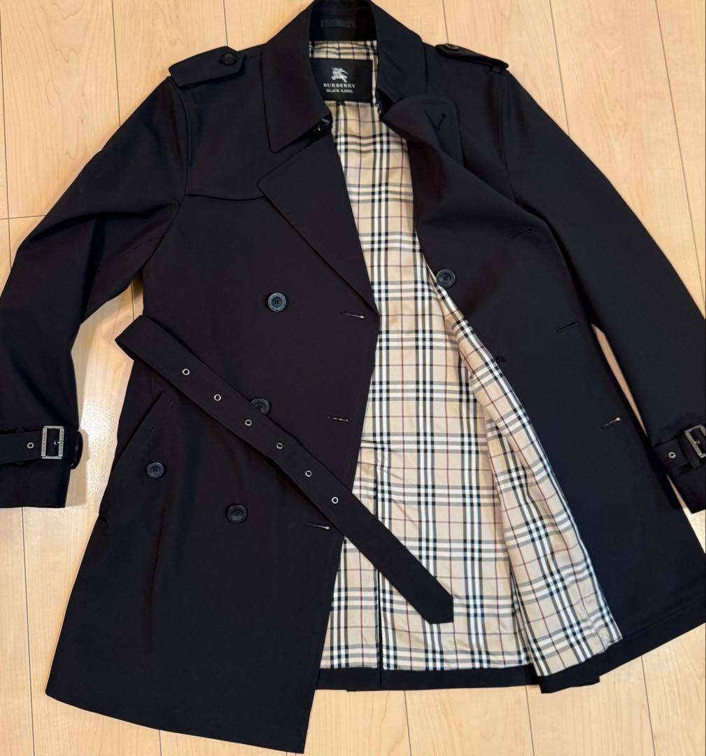 Burberry バーバリー　ブラックレーベル　トレンチコート　L 極美品　黒
