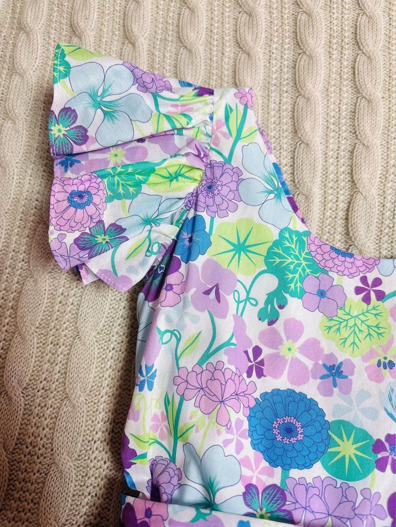 新品　Jacadi × LIBERTY 花柄　フリルスリーブ ワンピース 5A