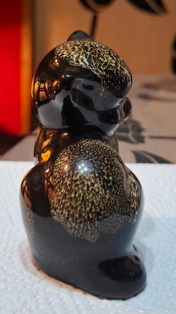 希少　黒猫　置物　アンティーク