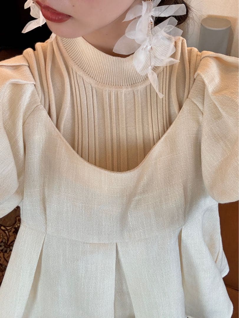 euw イユー puff sleeve peplum top