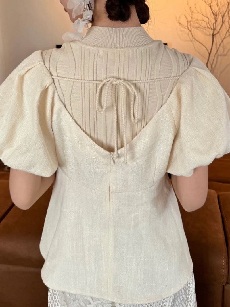 euw イユー puff sleeve peplum top