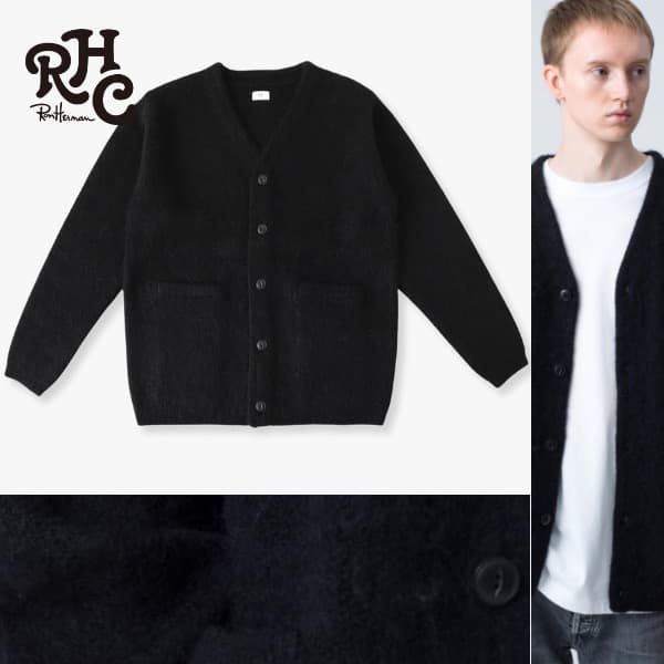 美品 ロンハーマン RHC 厚手 モヘアニットカーディガン S ブラック