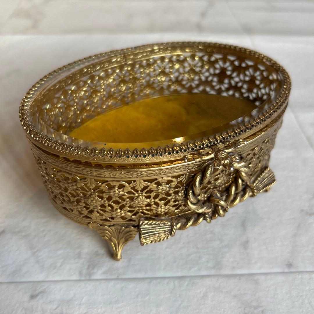 アメリカ製 50s オルモルスタイル フィリグリー宝石箱 ヴィンテージ