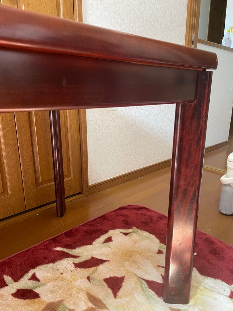 カリモク家具　アンティーク　ダークブラウン木製ダイニングテーブル