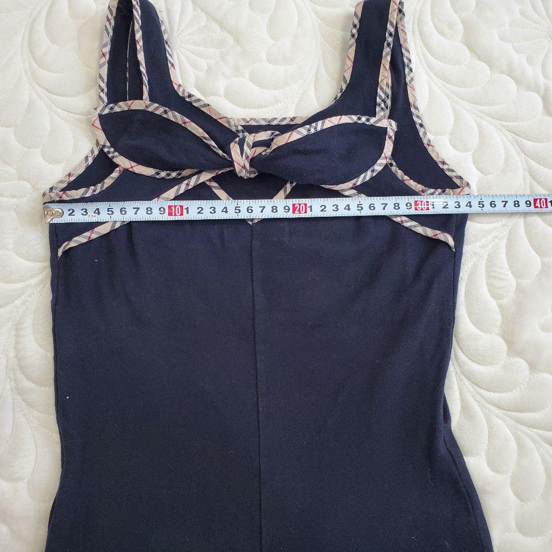 バーバリーブルーレーベル バックリボン ノバチェック ホースロゴ タンクトップ