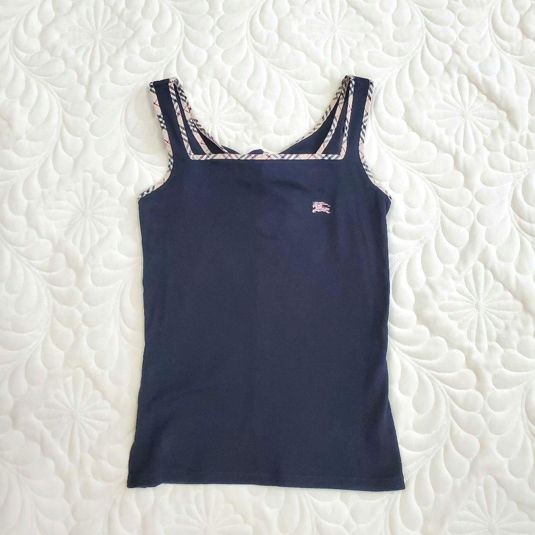 バーバリーブルーレーベル バックリボン ノバチェック ホースロゴ タンクトップ