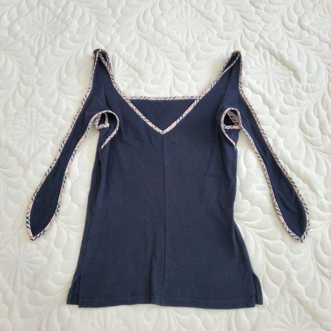 バーバリーブルーレーベル バックリボン ノバチェック ホースロゴ タンクトップ