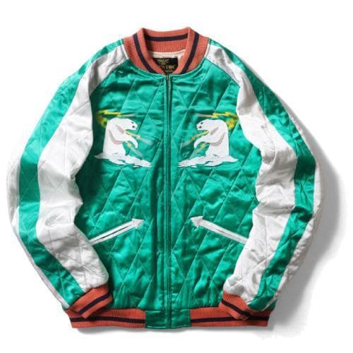 新品＊HOUSTON アラスカ キルティング レーヨンジャケット M グリーン