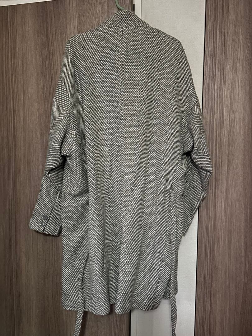 YANTOR ヘリンボーン コート チェスター ジャケット ノーカラー ヤントル